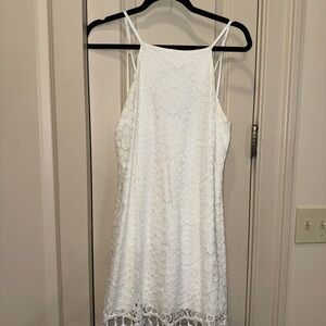 Xtraordinary White Halter Mini Dress Sleeveless